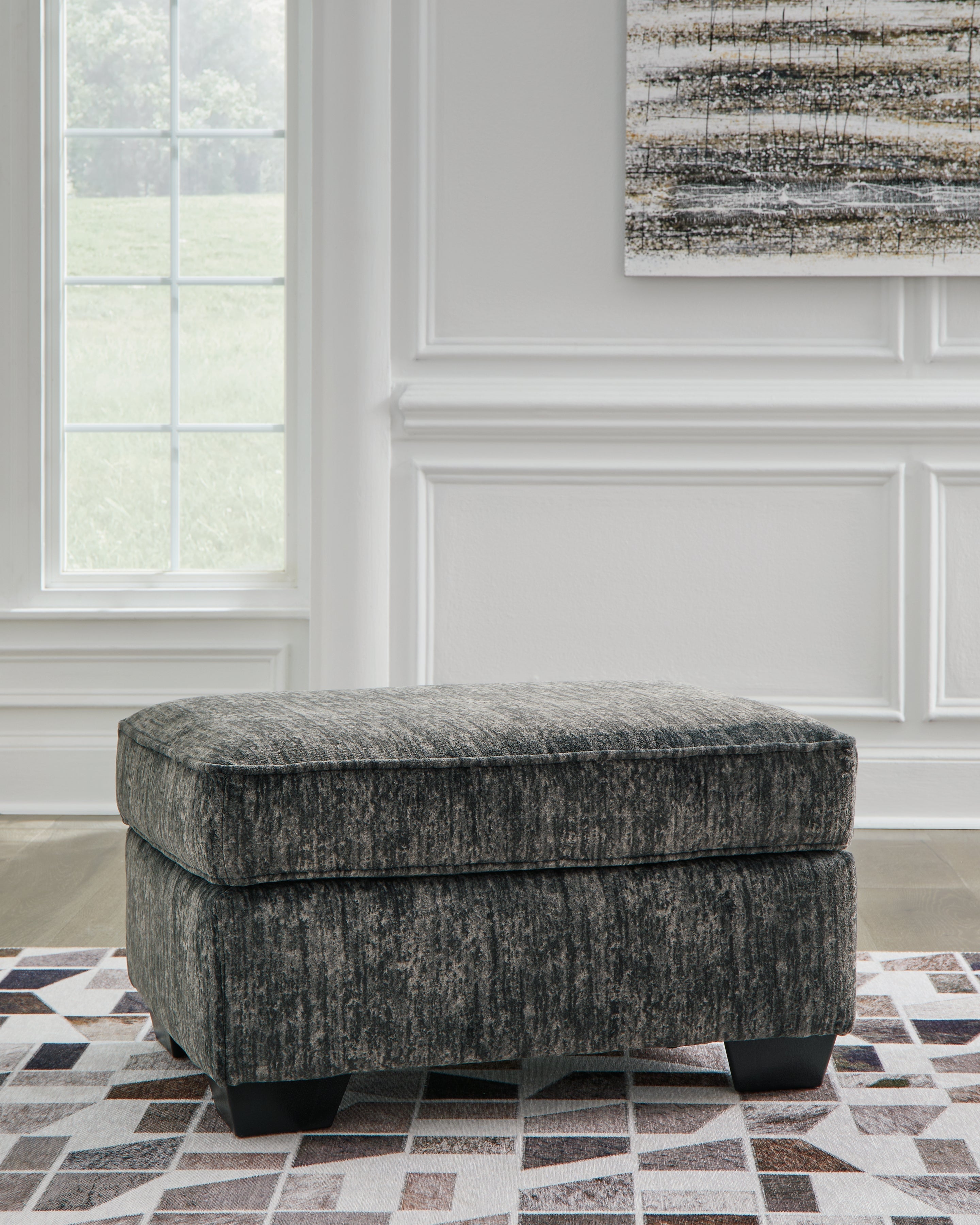 Lonoke Gunmetal Oversized Chair and Ottoman