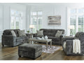 Lonoke Gunmetal Sofa, Loveseat, Chair and Ottoman