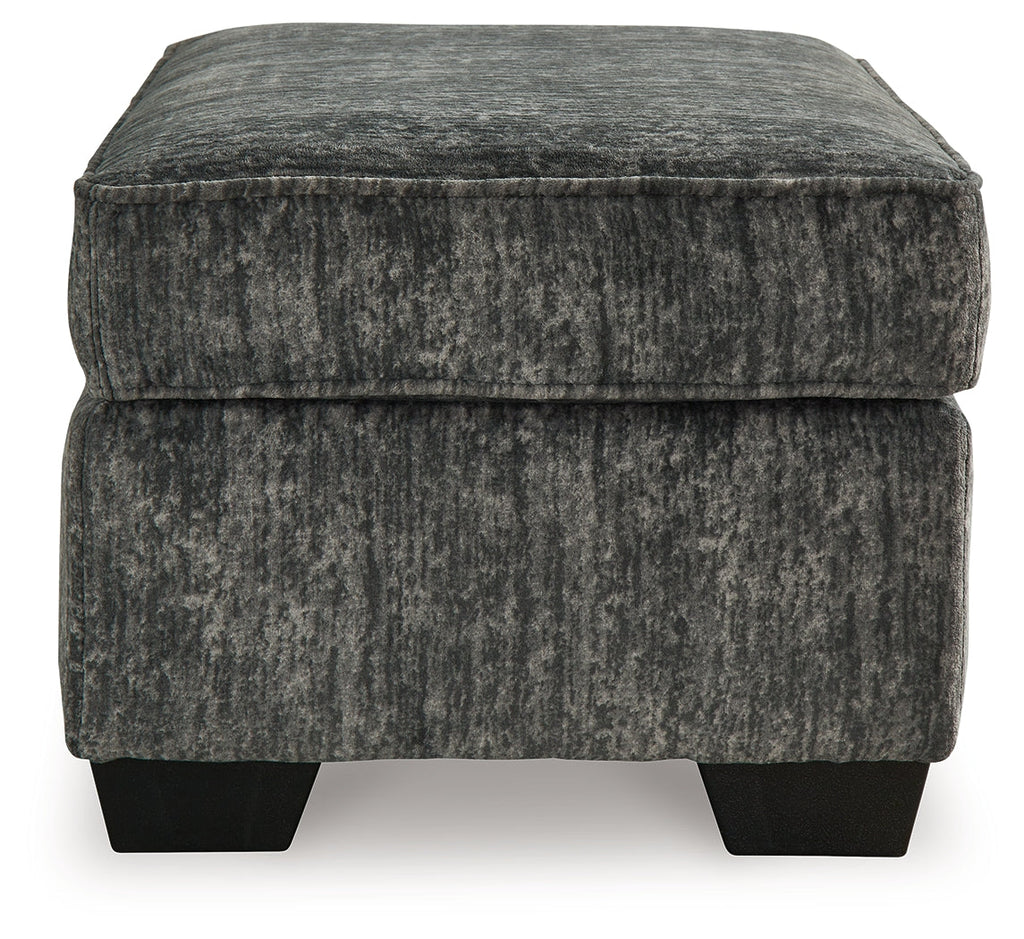Lonoke Gunmetal Sofa, Loveseat, Chair and Ottoman