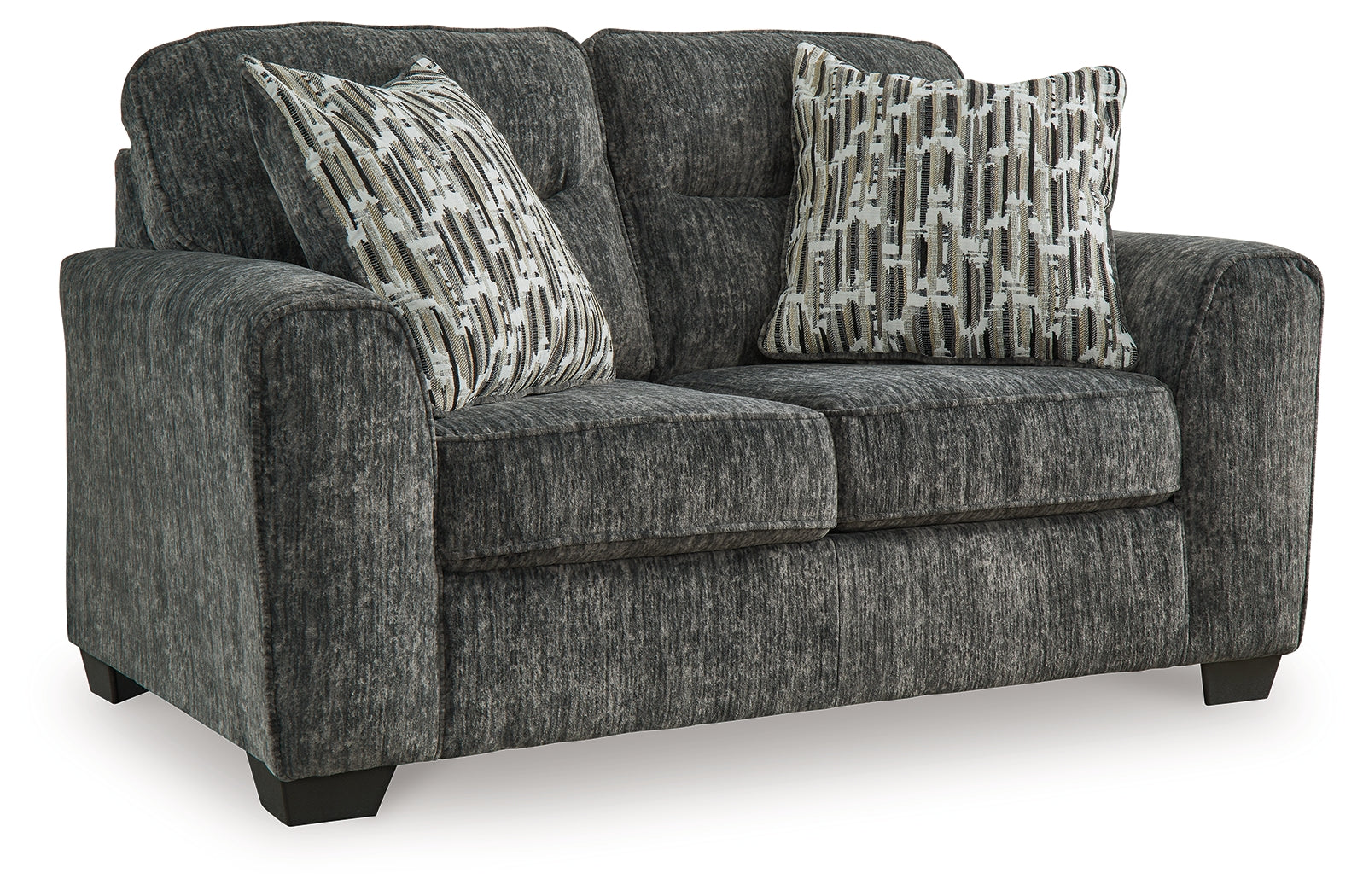 Lonoke Gunmetal Sofa, Loveseat, Chair and Ottoman