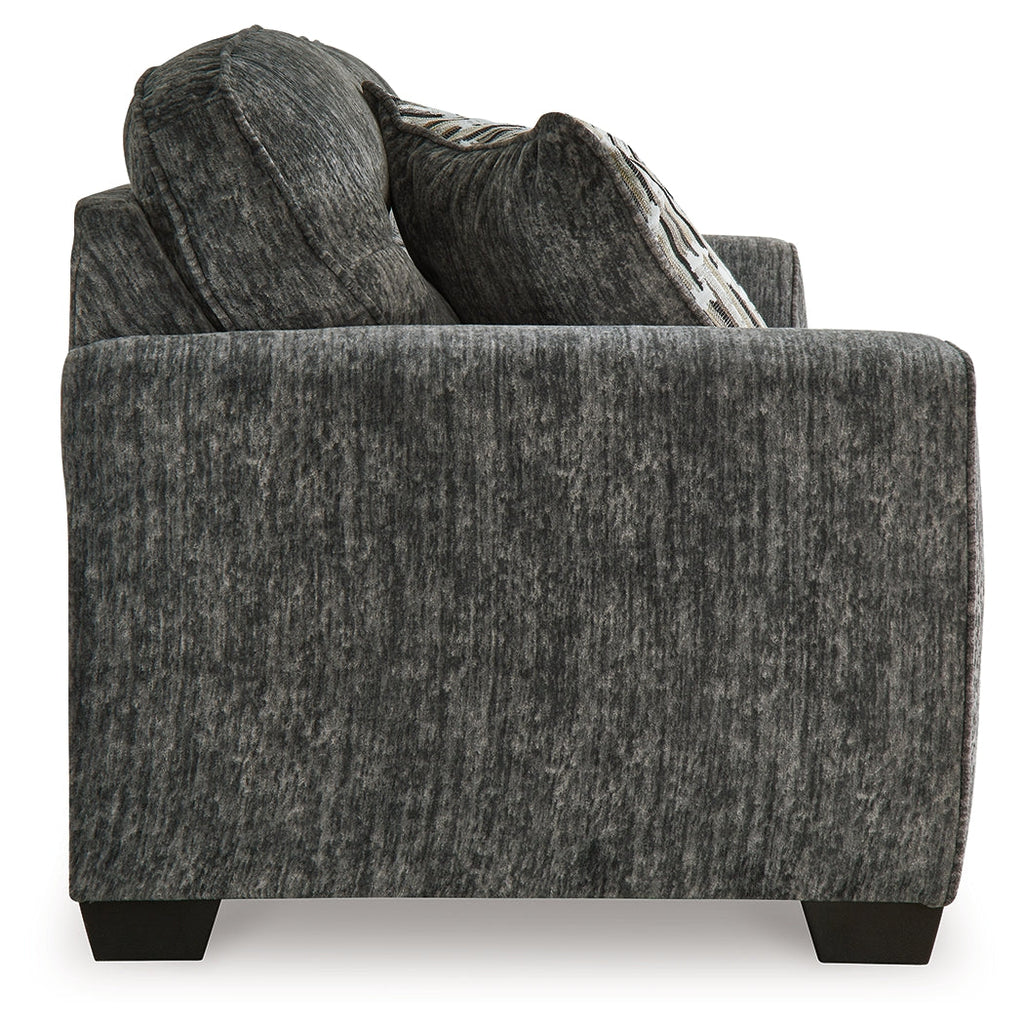 Lonoke Gunmetal Sofa, Loveseat and Oversized Chair