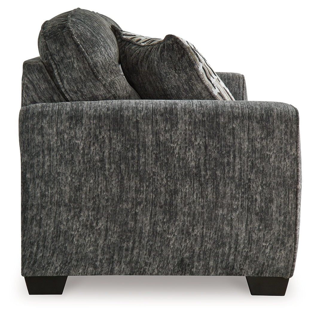 Lonoke Gunmetal Sofa, Loveseat and Oversized Chair