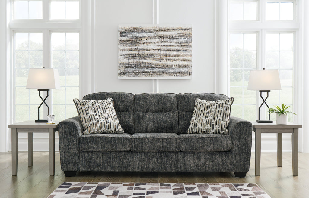 Lonoke Gunmetal Sofa, Loveseat and Oversized Chair