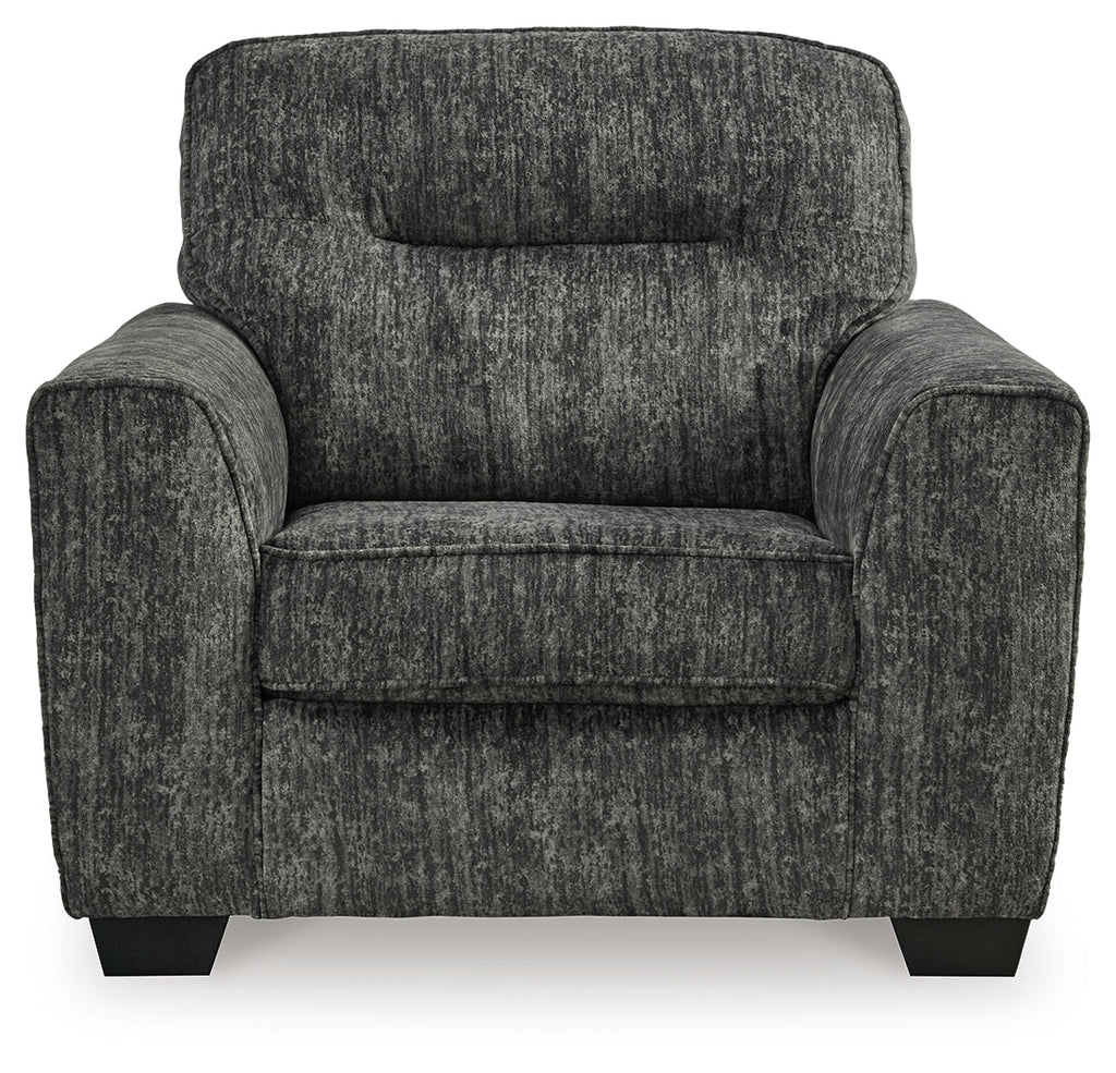 Lonoke Gunmetal Sofa and Oversized Chair