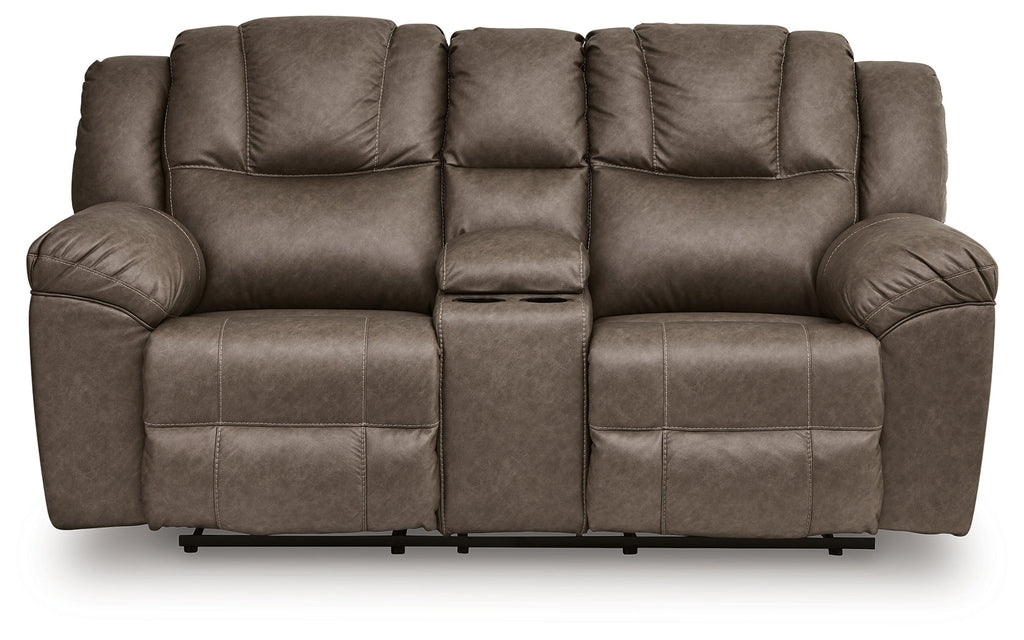 Lowilla Driftwood DBL Rec Loveseat w/Console