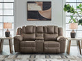 Lowilla Driftwood DBL Rec Loveseat w/Console