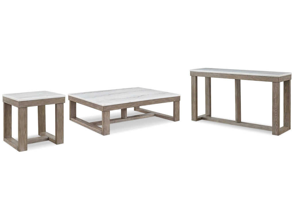 Loyaska Brown/Ivory Coffee Table, End and Sofa Table