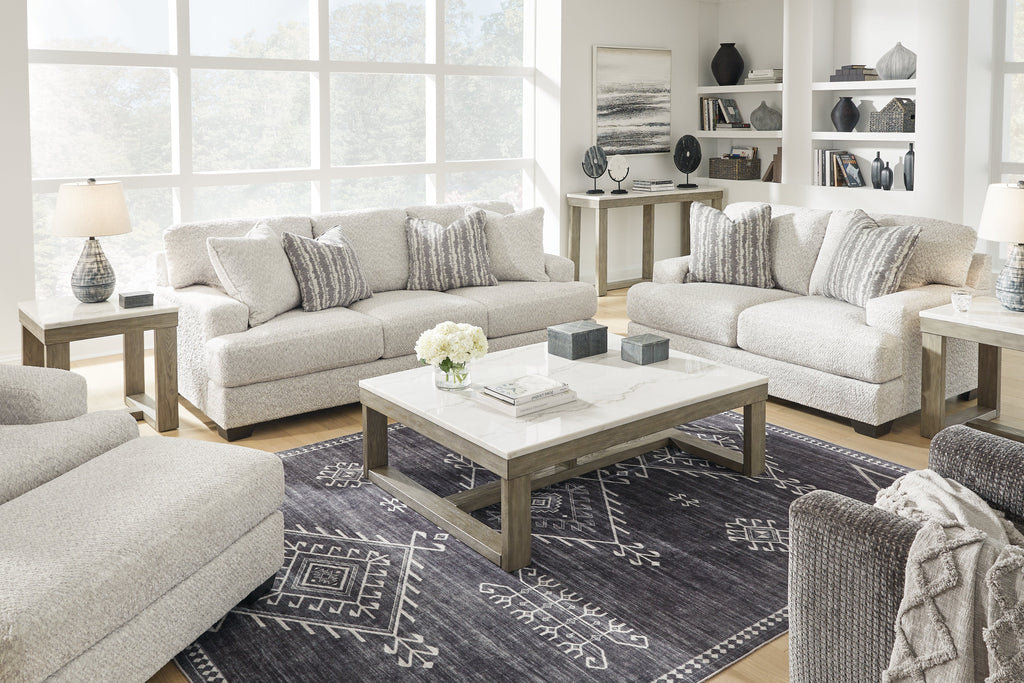 Loyaska Brown/Ivory Coffee Table, End and Sofa Table