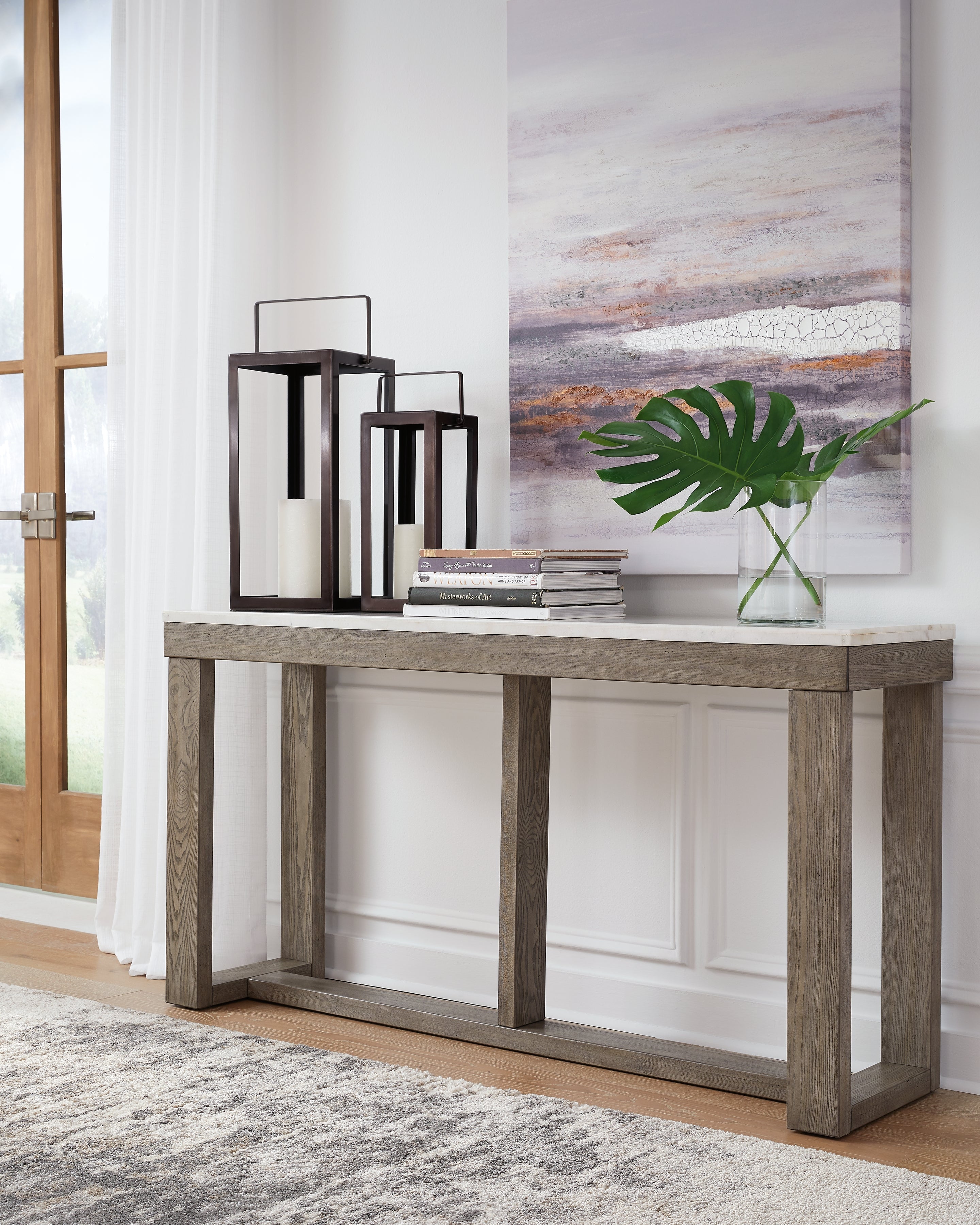 Loyaska Brown/Ivory Coffee Table, End and Sofa Table