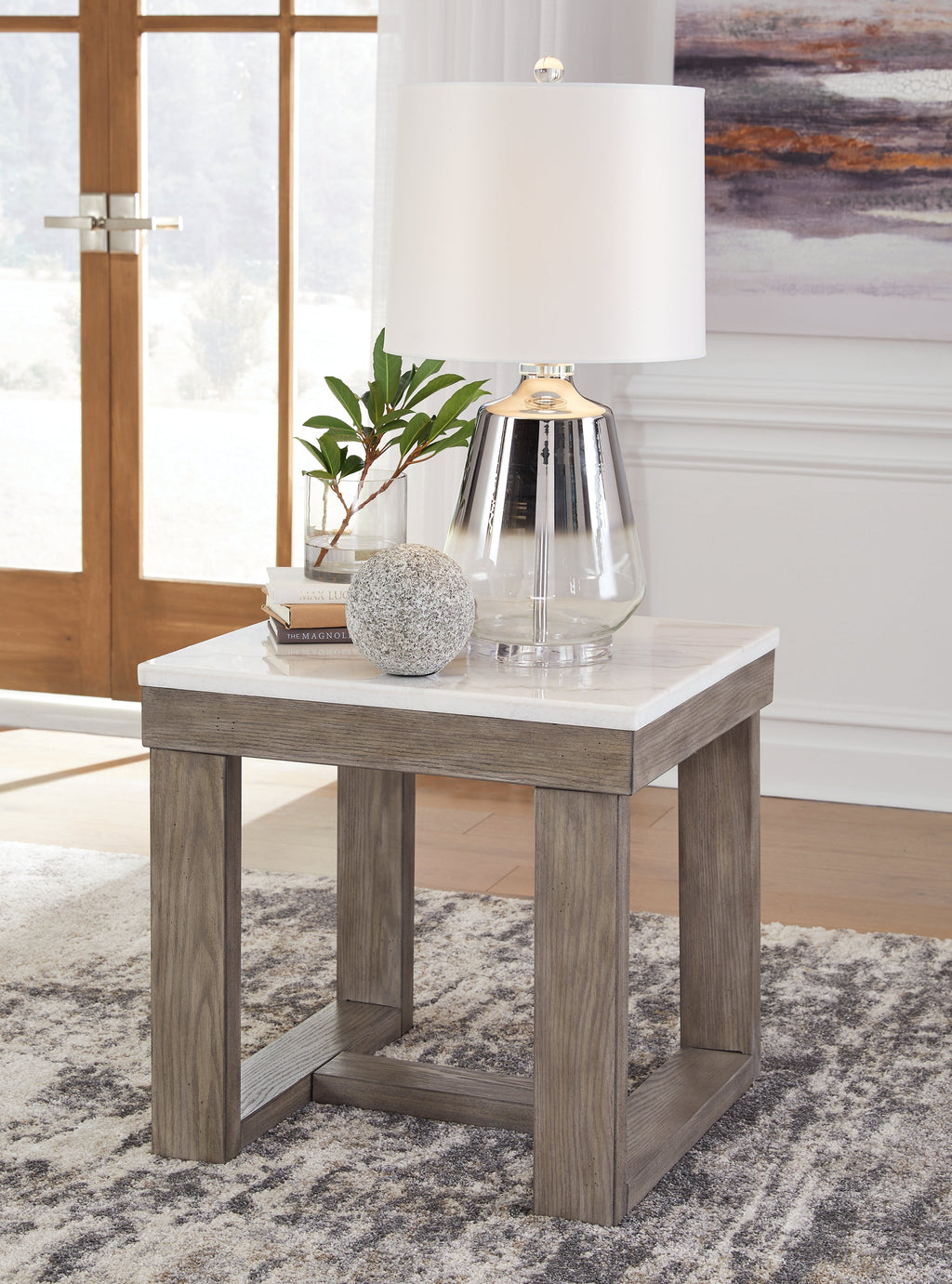 Loyaska Brown/Ivory Coffee Table, End and Sofa Table