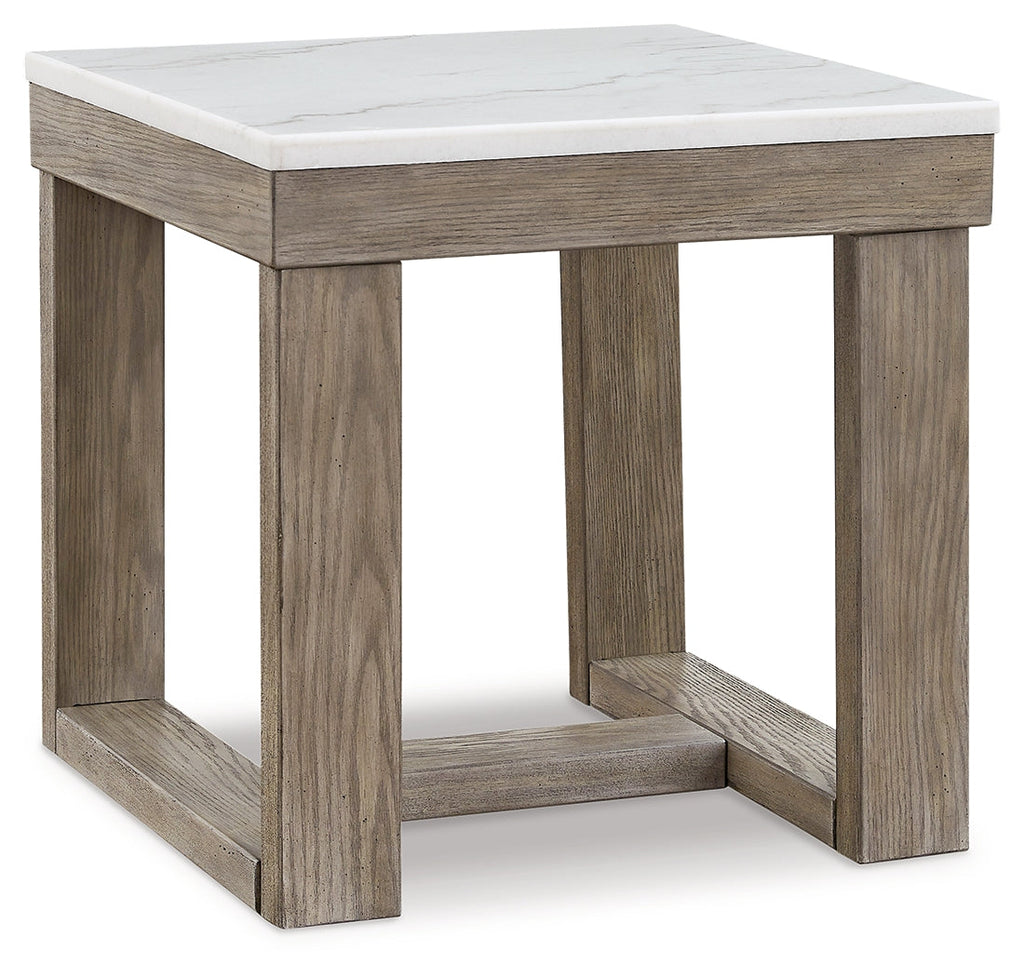 Loyaska Brown/Ivory Coffee Table and 2 End Tables