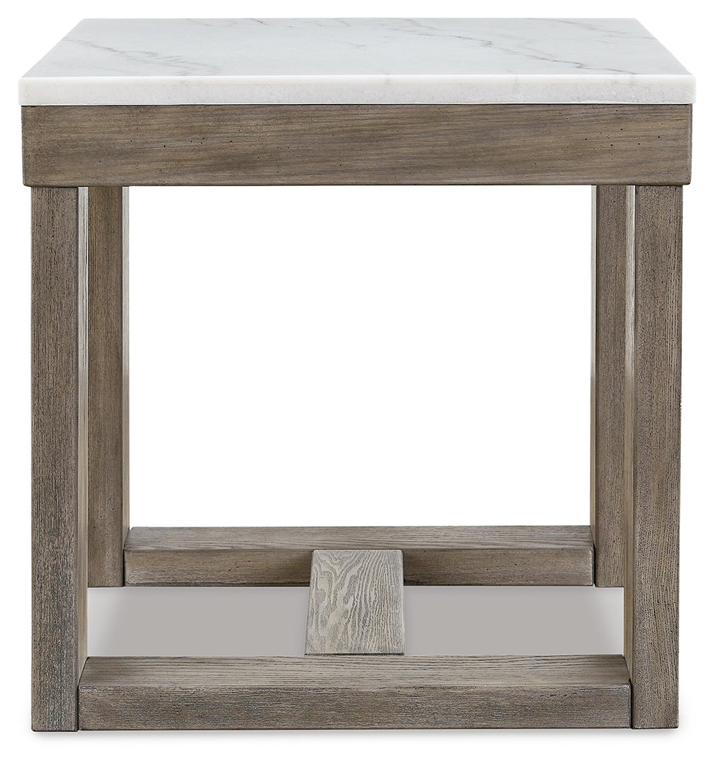 Loyaska Brown/Ivory Coffee Table and 2 End Tables