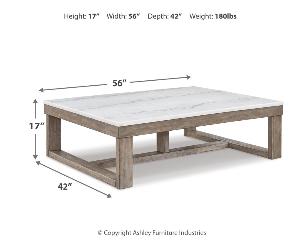 Loyaska Brown/Ivory Coffee Table and 2 End Tables