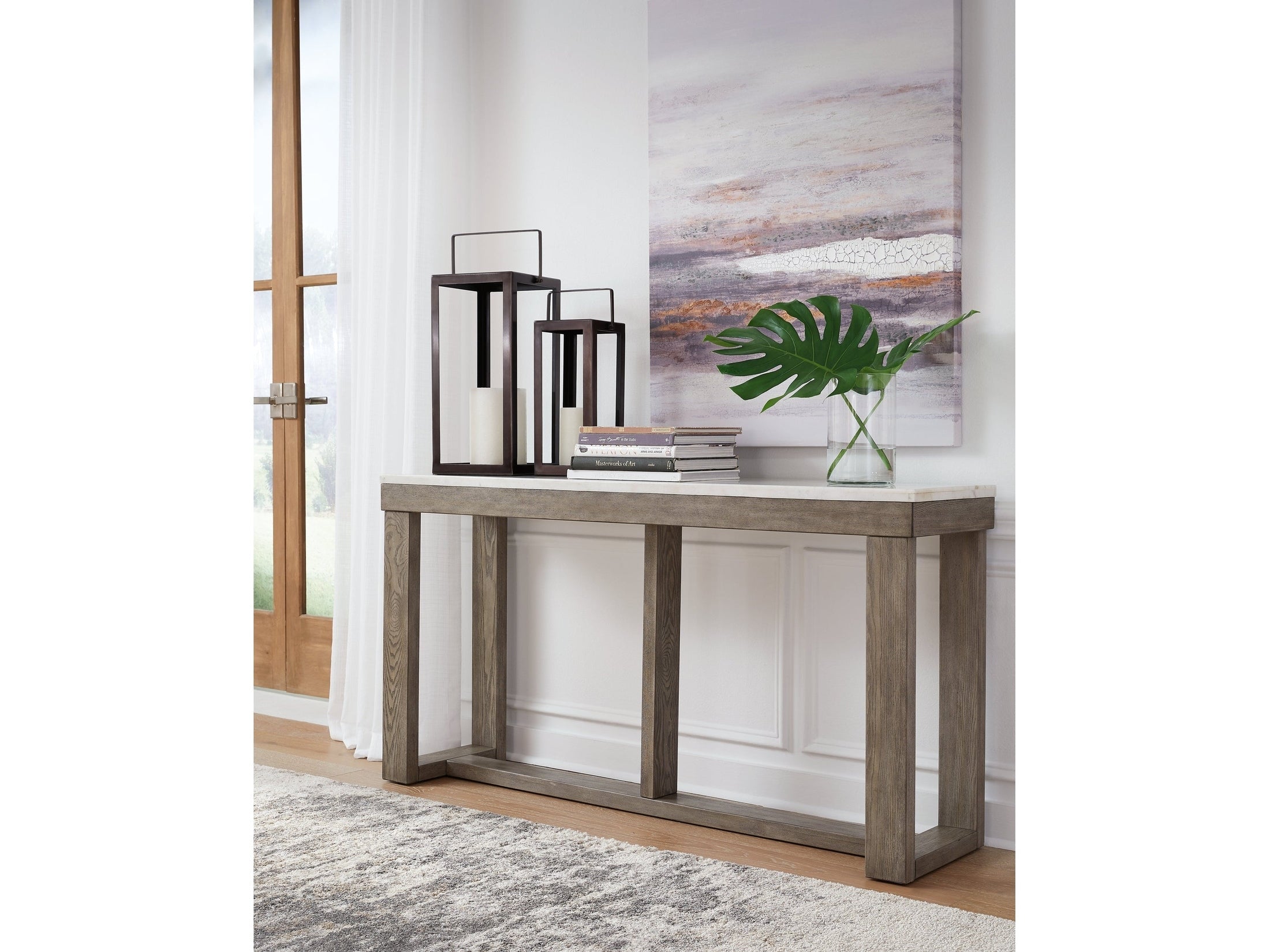 Loyaska Brown/Ivory Sofa Table