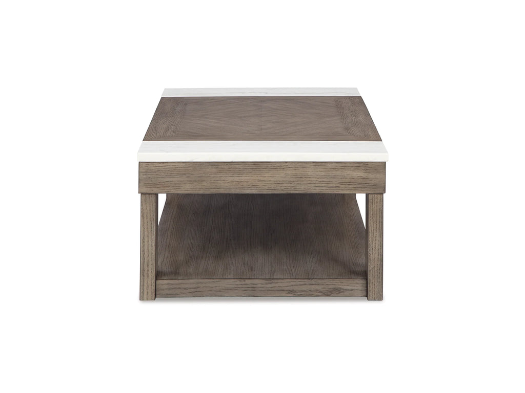 Loyaska Grayish Brown/White Lift-Top Coffee Table