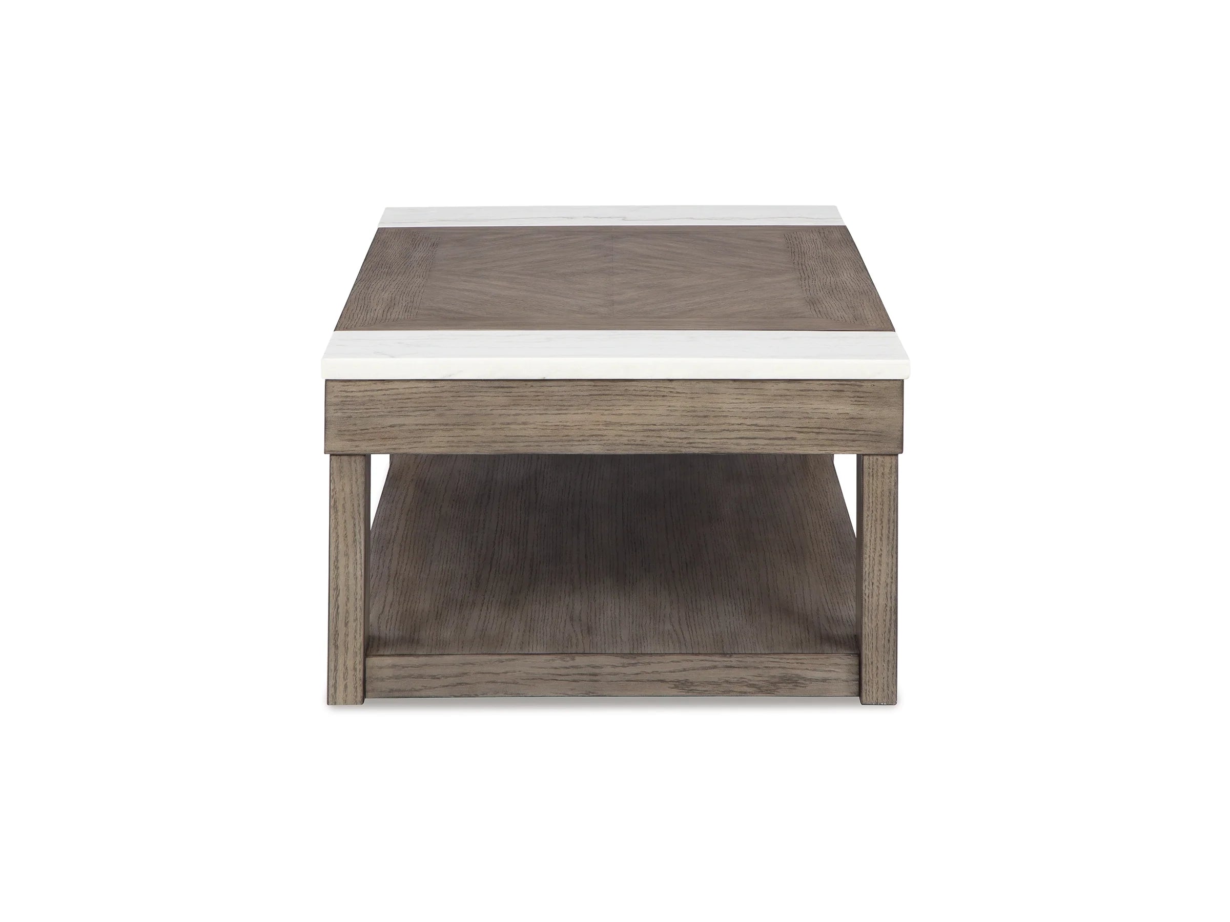 Loyaska Grayish Brown/White Lift-Top Coffee Table