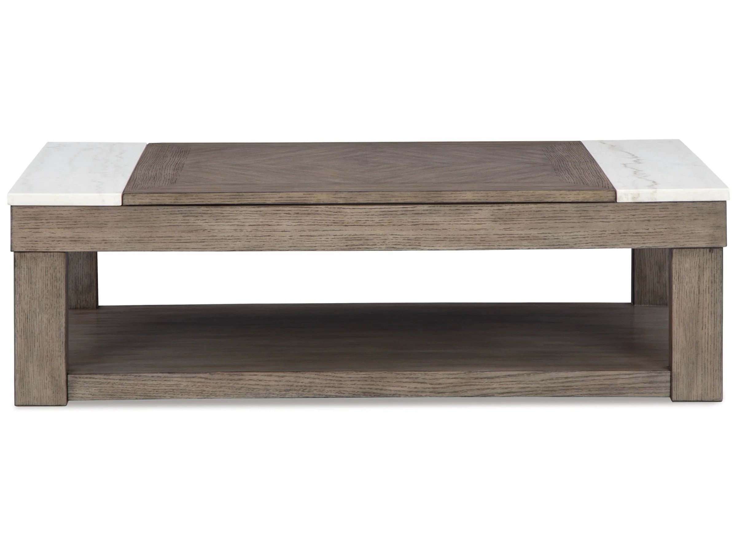 Loyaska Grayish Brown/White Lift-Top Coffee Table