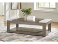 Loyaska Grayish Brown/White Lift-Top Coffee Table