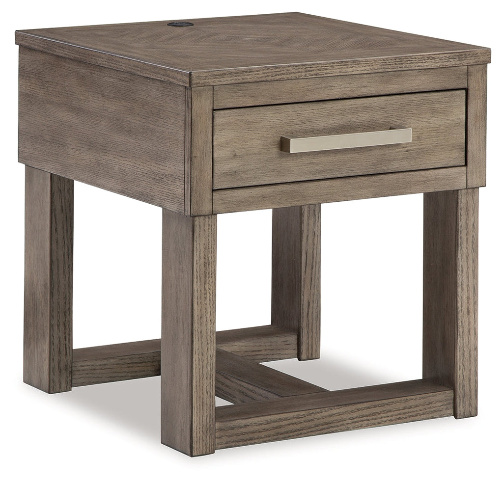 Loyaska Grayish Brown/White Lift-top Coffee Table and 2 End Tables