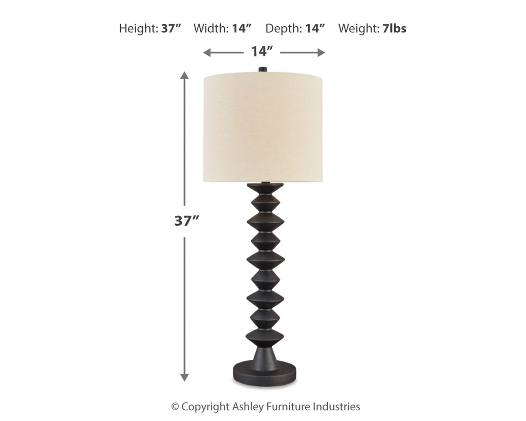 Luanndon Black 2-Piece Lamp Set
