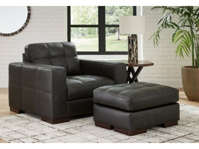 Luigi Thunder Oversized Chair and Ottoman