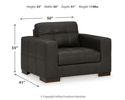Luigi Thunder Oversized Chair and Ottoman