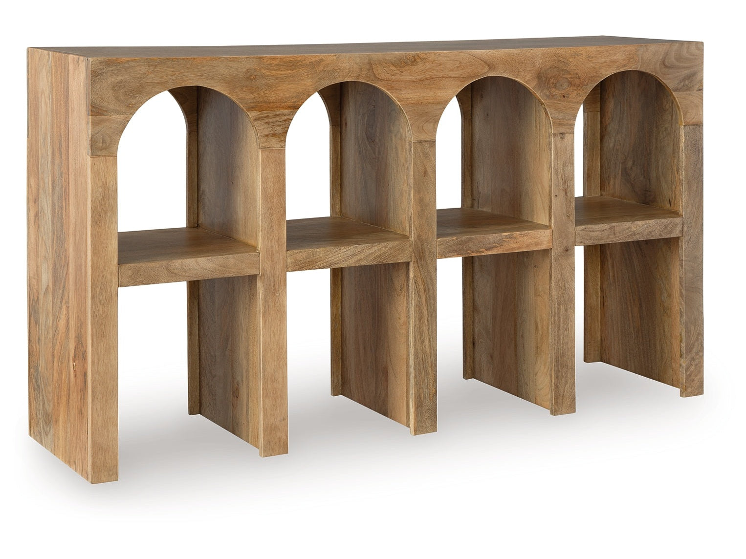 Luzmanacy Natural Brown Console Sofa Table