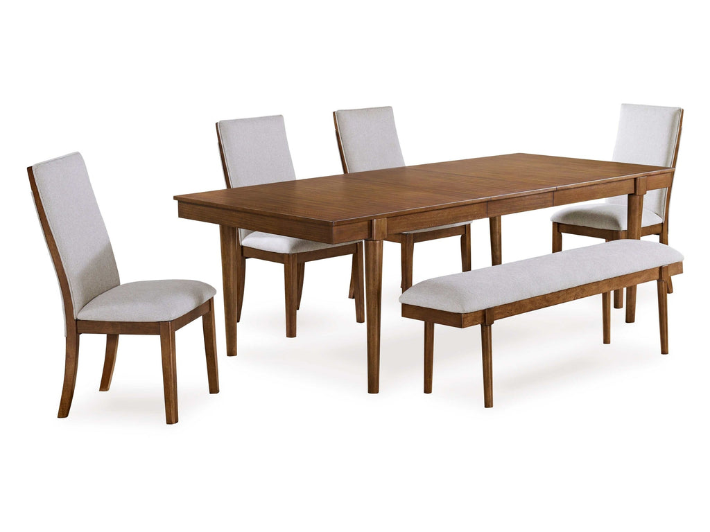 Lyncott Beige & Brown Dining Room Set / 6pc