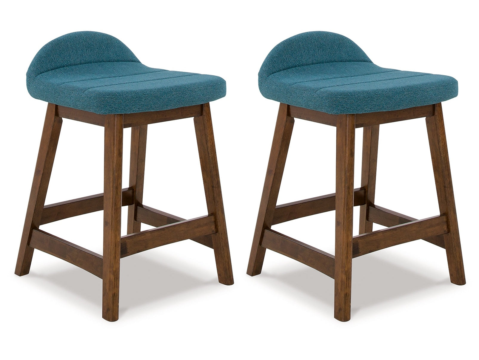 Lyncott Blue/Brown Counter Height Bar Stool (Set of 2)