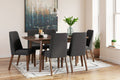 Lyncott Charcoal/Brown Extension Dining Table and 6 Chairs