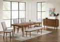 Lyncott Beige/Brown Extension Dining Table, 4 Chairs and Bench