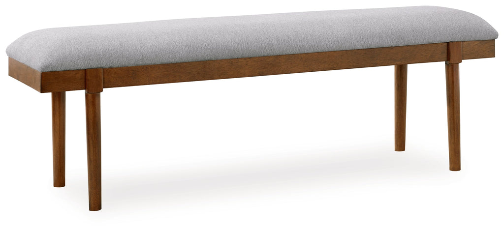 Lyncott Beige/Brown Extension Dining Table, 4 Chairs and Bench