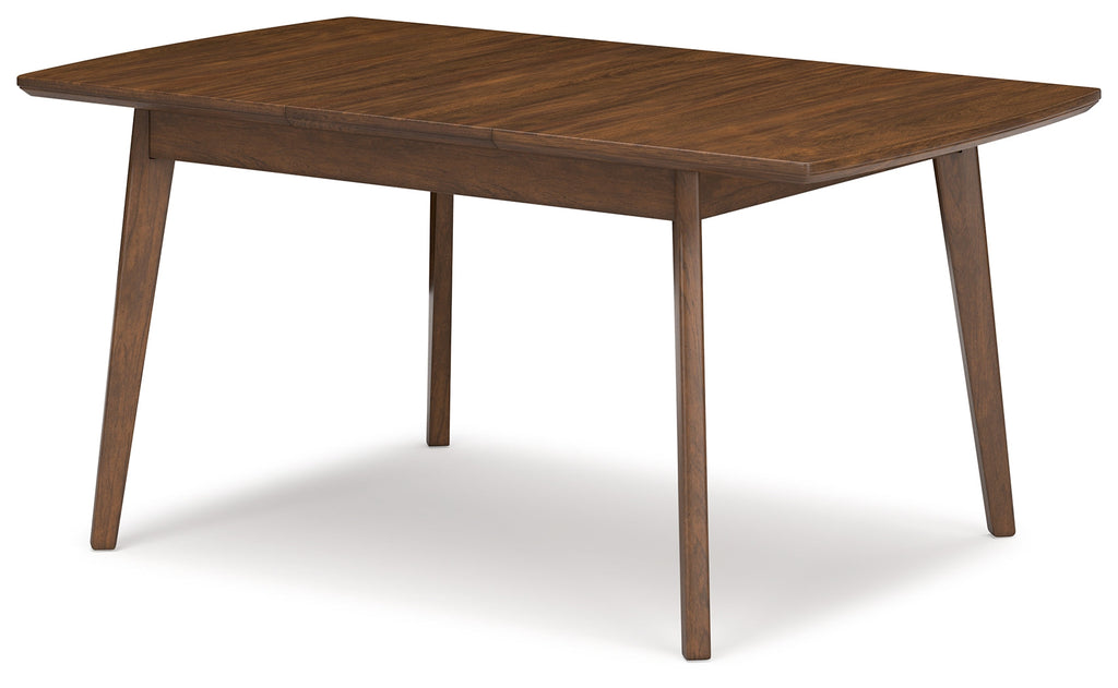 Lyncott Beige/Brown Extension Dining Table and 6 Chairs