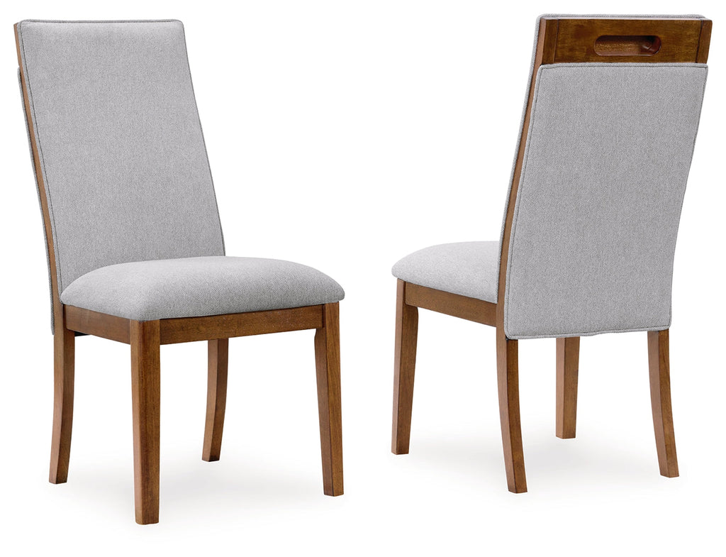 Lyncott Beige/Brown Extension Dining Table w/ 6 Chairs