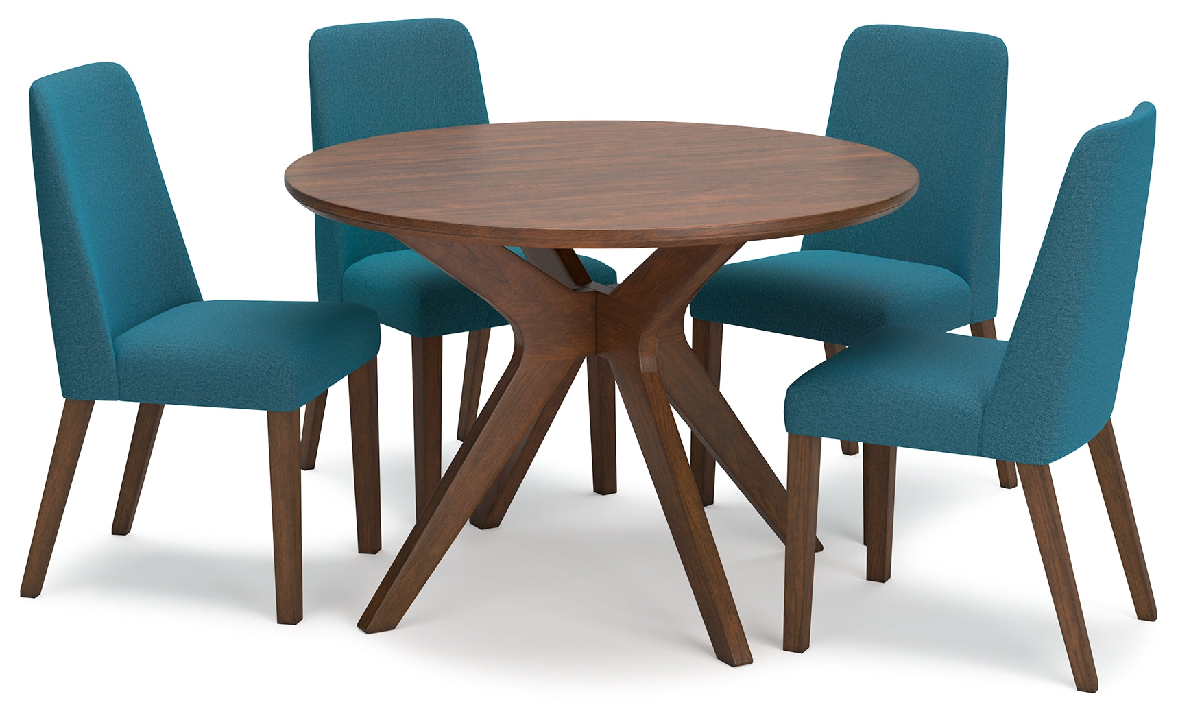 Lyncott Blue/Brown Dining Table and 4 Chairs