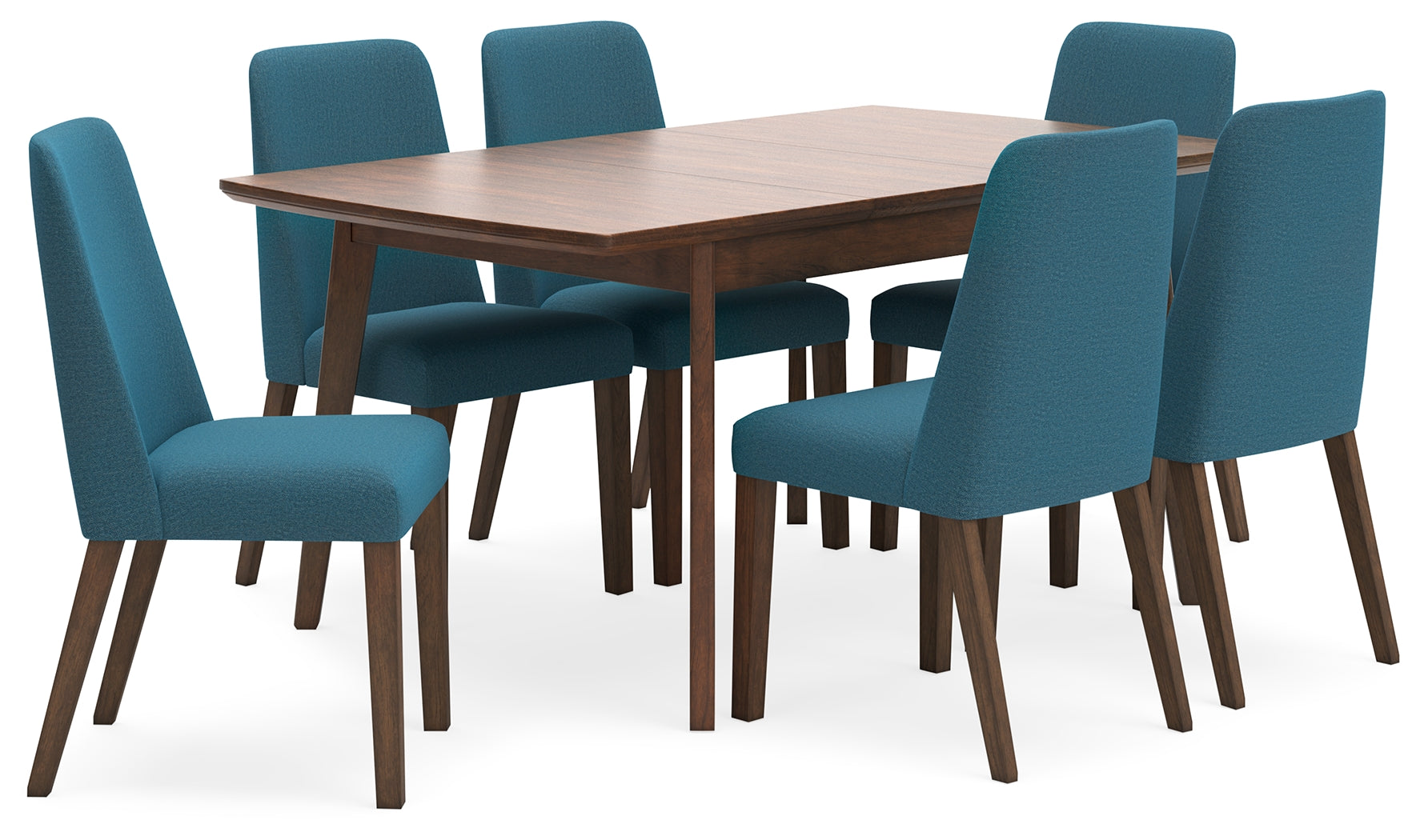 Lyncott Blue/Brown Extension Dining Table w/ 6 Chairs