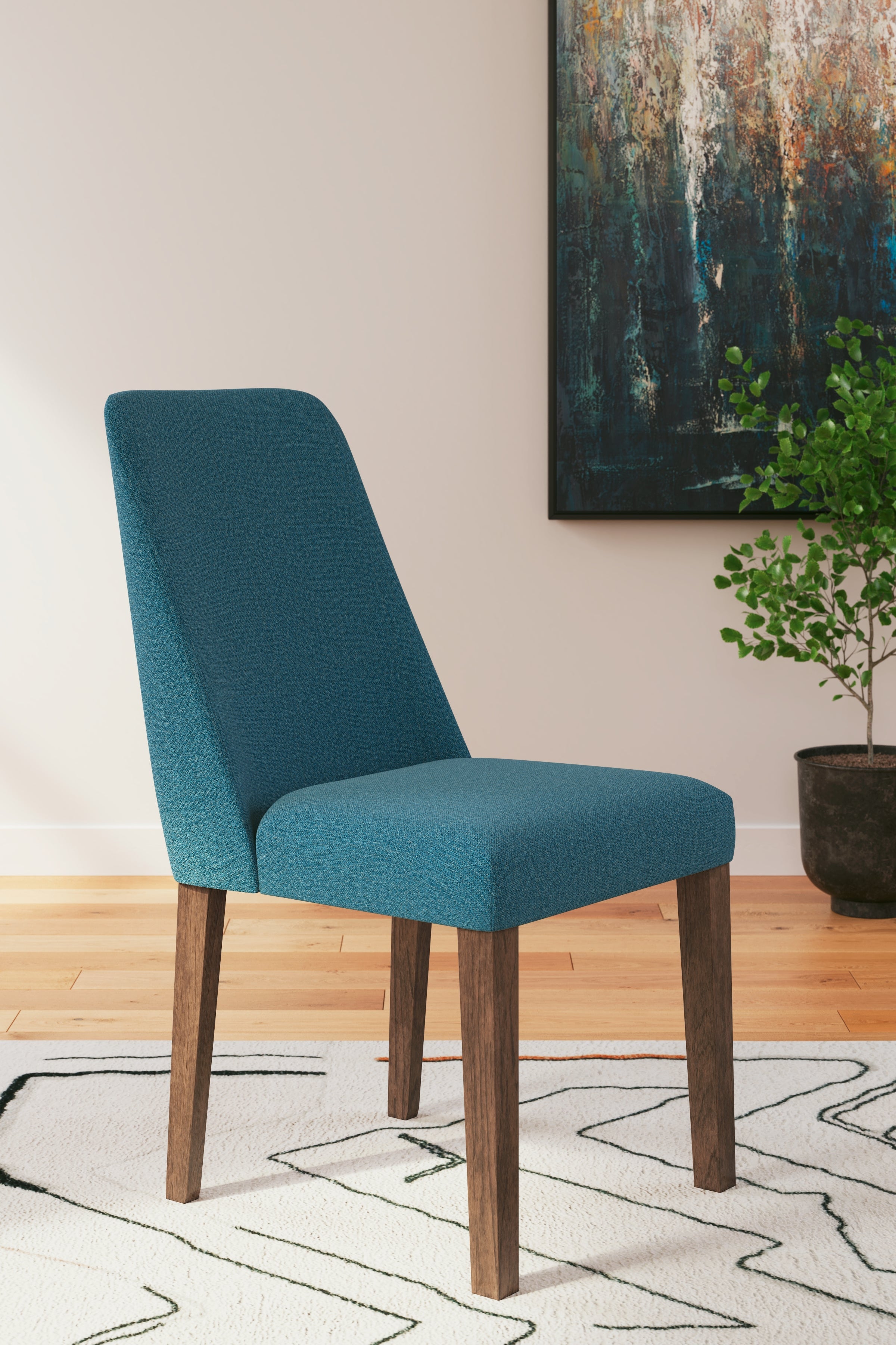 Lyncott Blue/Brown Extension Dining Table with 4 Chairs