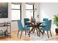 Lyncott Blue & Brown Round Dining Room Set / 5pc