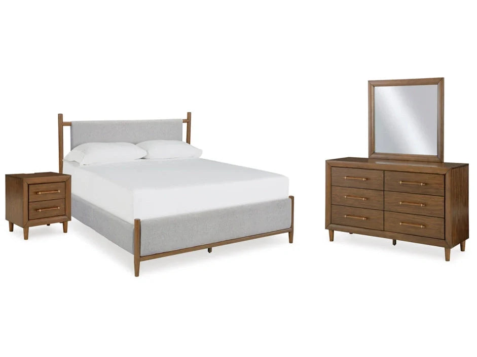Lyncott King Upholstered Bed, Brown