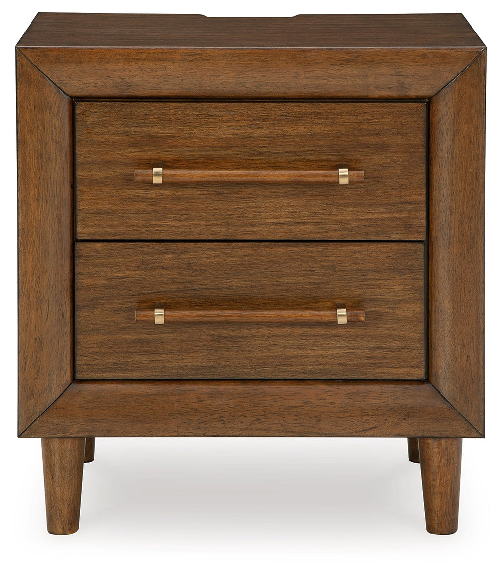 Lyncott Brown King Upholstered Bedroom Set with Chest and Nightstand