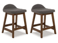 Lyncott Charcoal/Brown Counter Height Bar Stool (Set of 2)