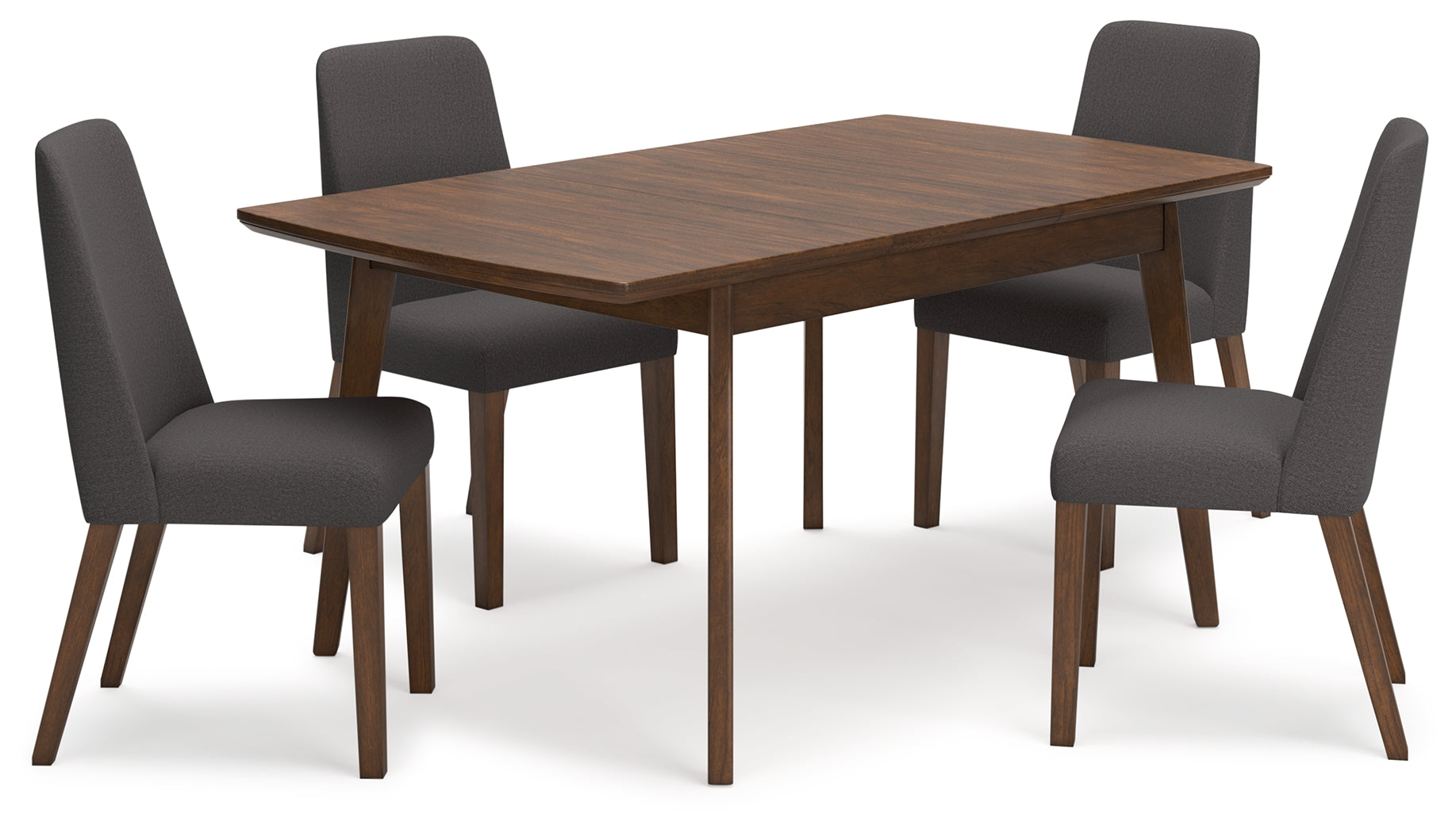 Lyncott Charcoal/Brown Extension Dining Table and 4 Chairs