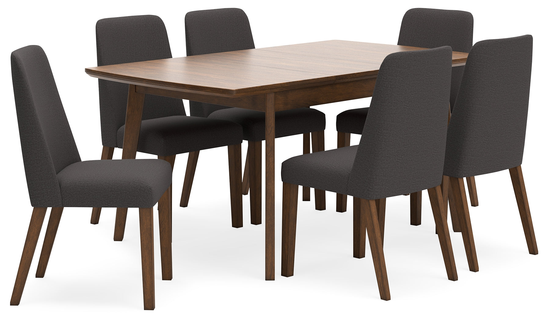 Lyncott Charcoal/Brown Extension Dining Table and 6 Chairs