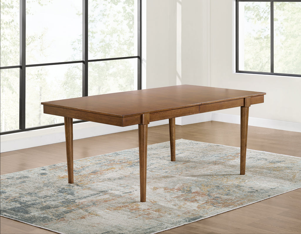 Lyncott Charcoal/Brown Extension Dining Table w/ 4 Chairs