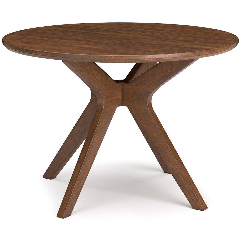 Lyncott Charcoal & Brown Round Dining Room Set / 5pc