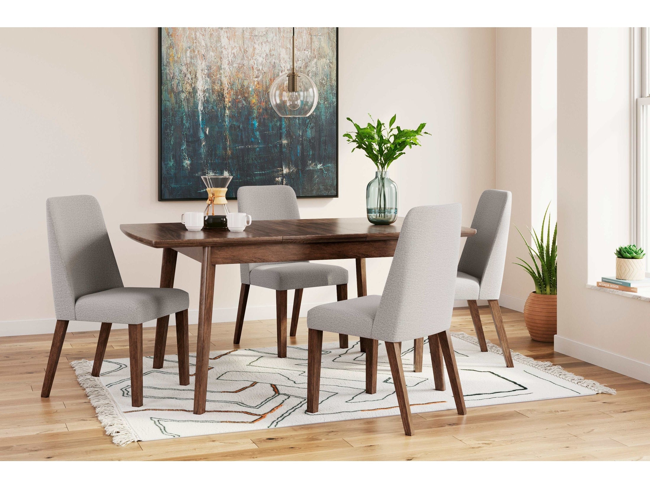 Lyncott Gray & Brown Dining Room Set / 5pc