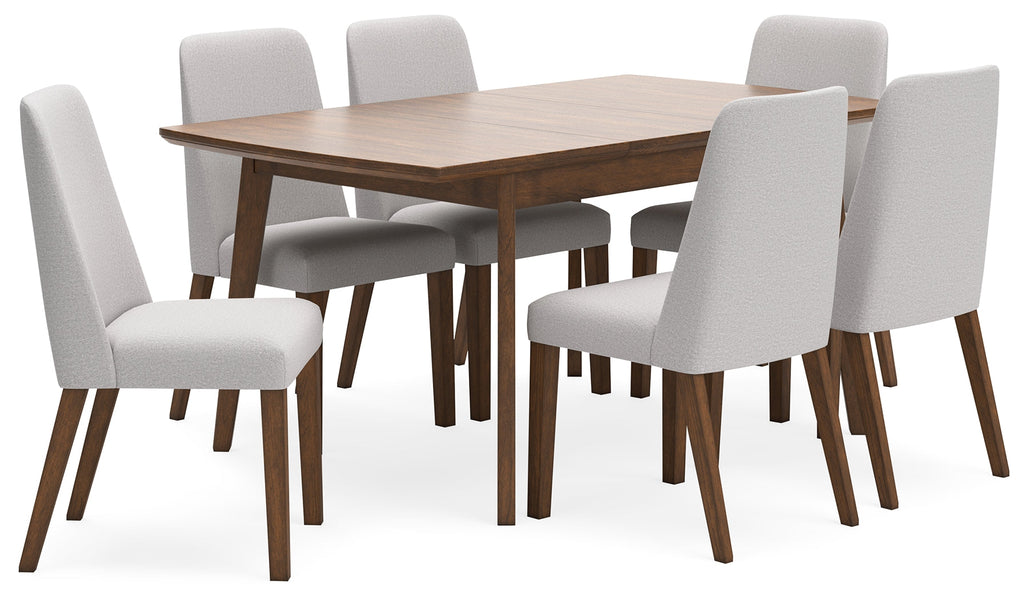 Lyncott Gray/Brown Extension Dining Table with 6 Chairs