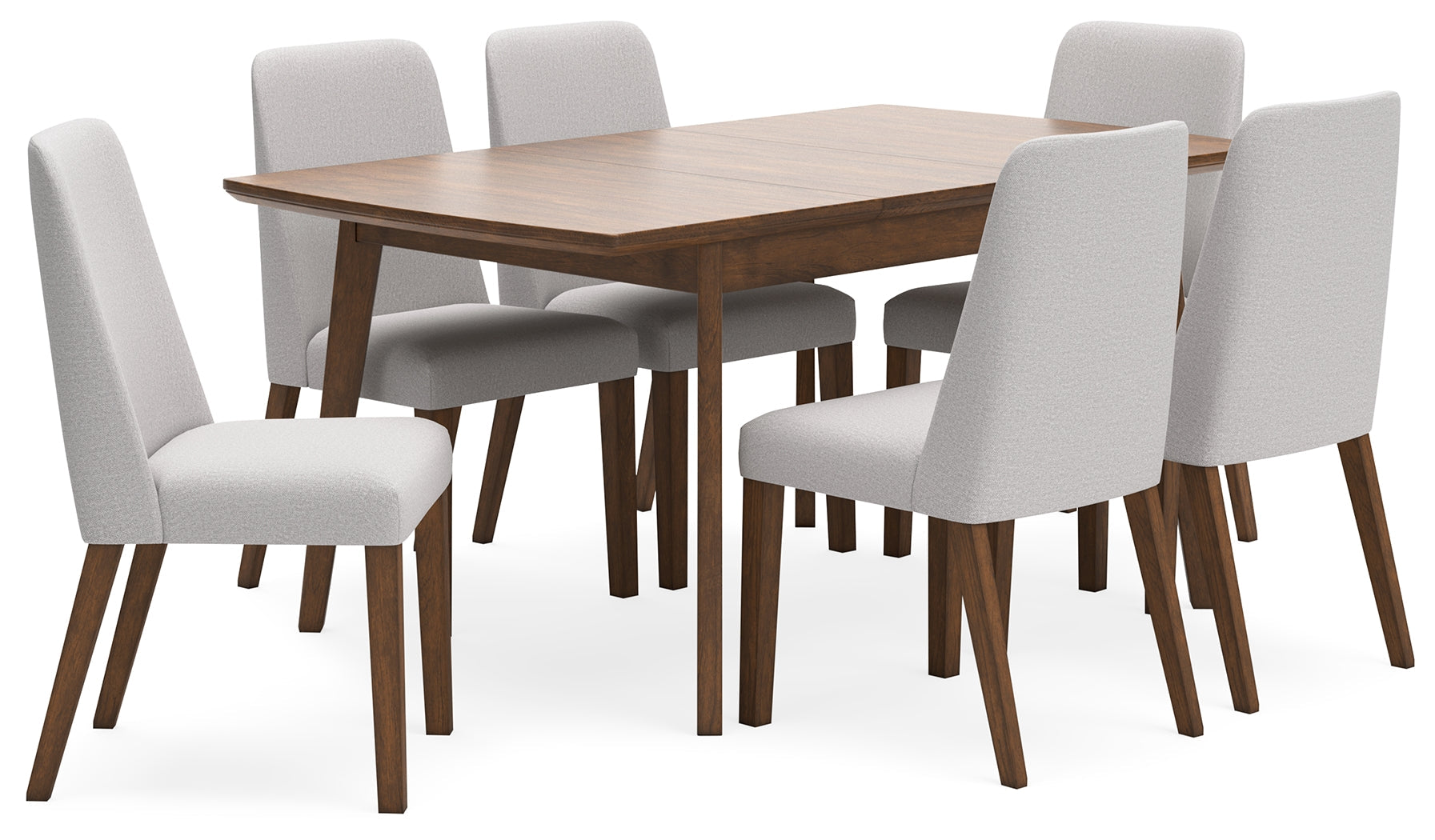Lyncott Gray/Brown Extension Dining Table with 6 Chairs