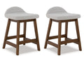 Lyncott Light Gray/Brown Counter Height Bar Stool (Set of 2)
