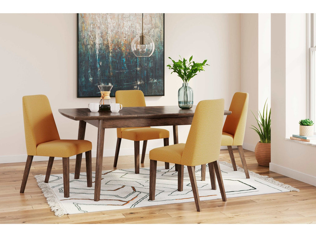 Lyncott Mustard & Brown Dining Room Set / 5pc